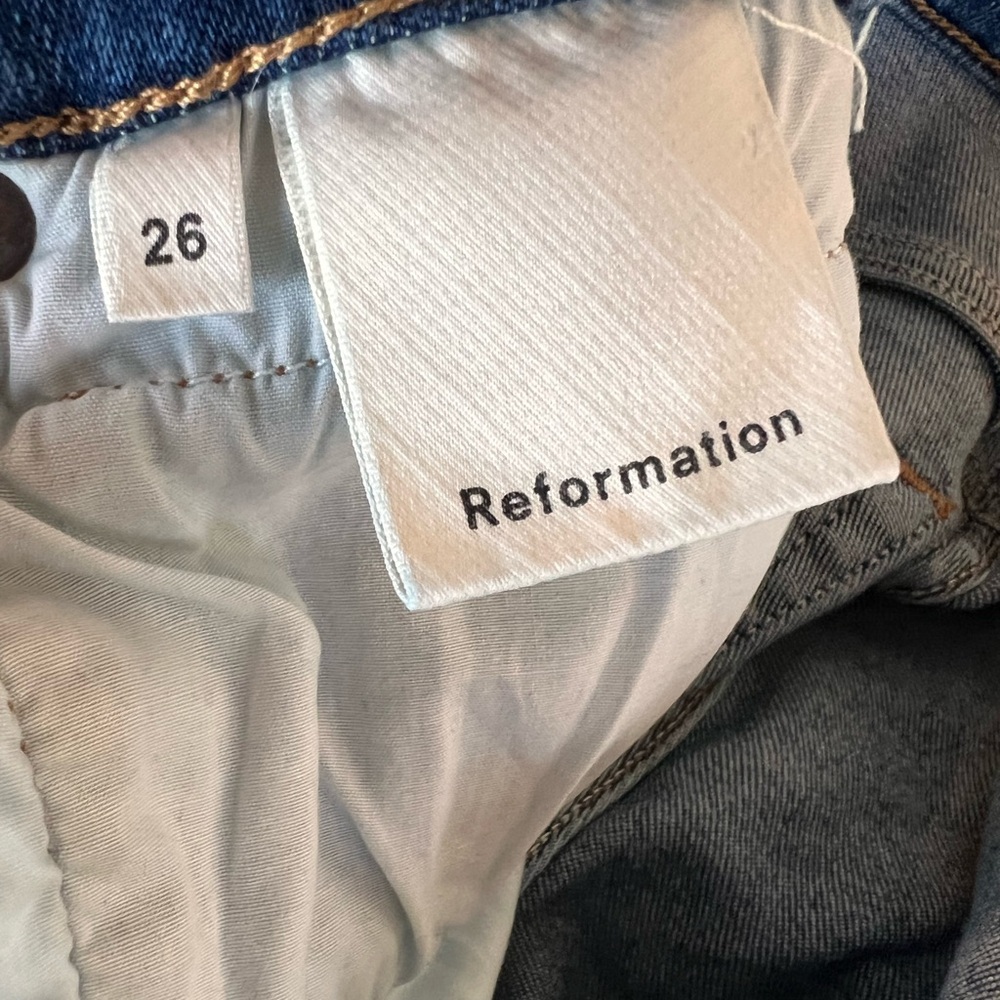 REFORMATION CROPPED LISA WIDE-LEG IN WASH BASIN COASTAL COWGIRL CLASSIC BOHO EUC - Picture 10 of 12